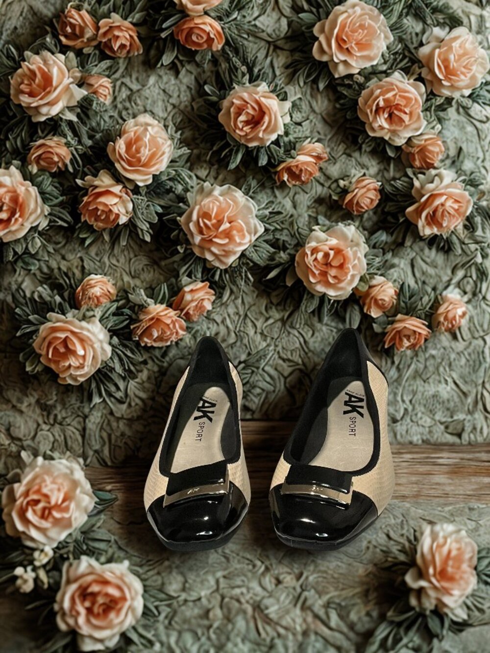 Anne Klein Sport Flats - Cream & Black - 10M